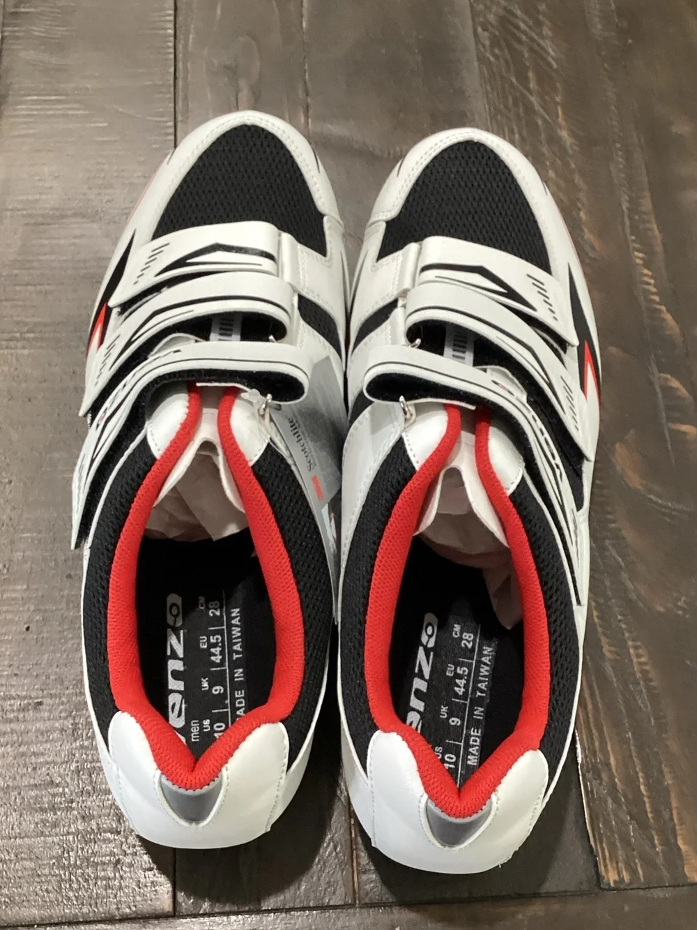 Cycling Training Shoes in White, Black & Red
